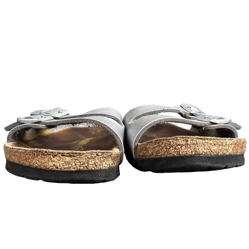 Birkenstock Women’s Silver Two-Strap Sandals